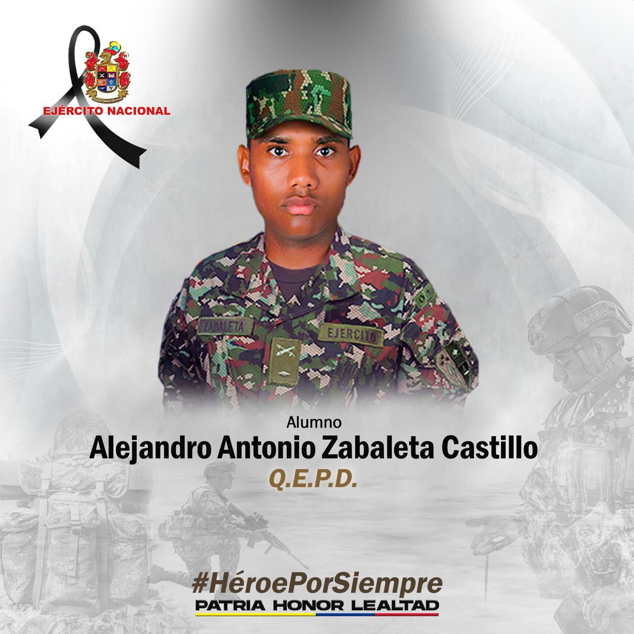 Alumno Alejandro Antonio Zabaleta. Foto: Ejército Nacional