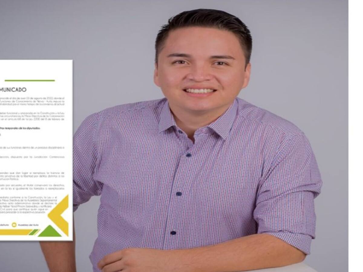 Omar Díaz ocupará curul de ‘Chepe’ Pinzón en la Asamblea del Huila