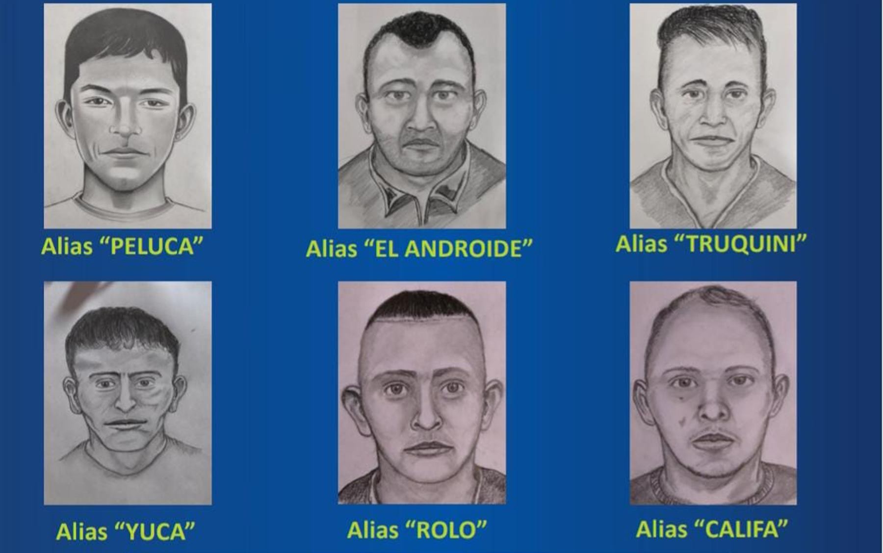 Cartel de los más buscados de la comuna 11 de Ibagué