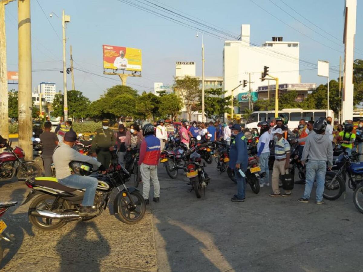Inició protesta de motociclistas en Cartagena