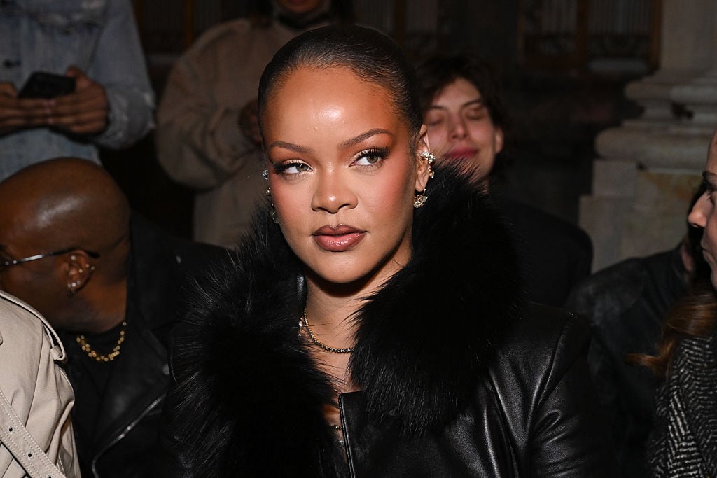 Rihanna at the AWGE fashion show as part of RTW Fall 2026 on February 13, 2026 in New York, New York. (Photo by Gilbert Flores/WWD via Getty Images)