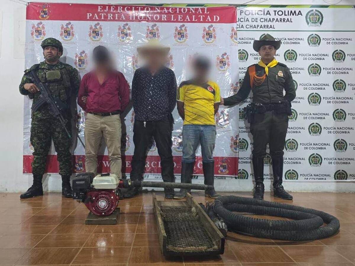 Golpe a la minería ilegal en el sur del Tolima