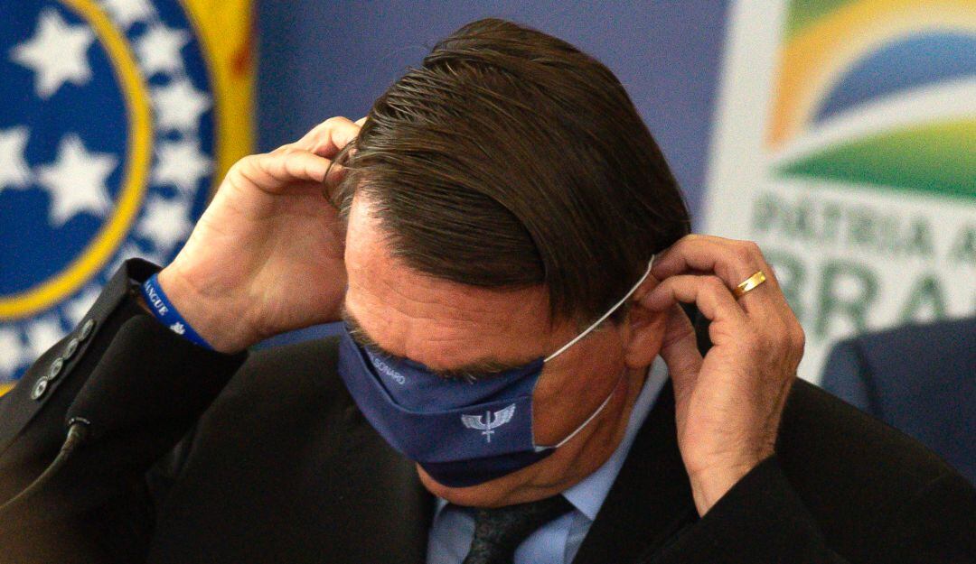 El presidente Jair Bolsonaro, fuertemente criticado por su gestión de la pandemia 