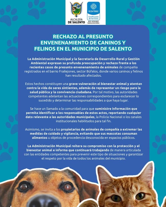 Comunicado- cortesía alcaldía de Salento