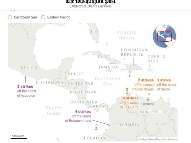 The Washintong Post reveló que EE.UU. realizó 4 bombardeos cerca a costas de Buenaventura Colombia