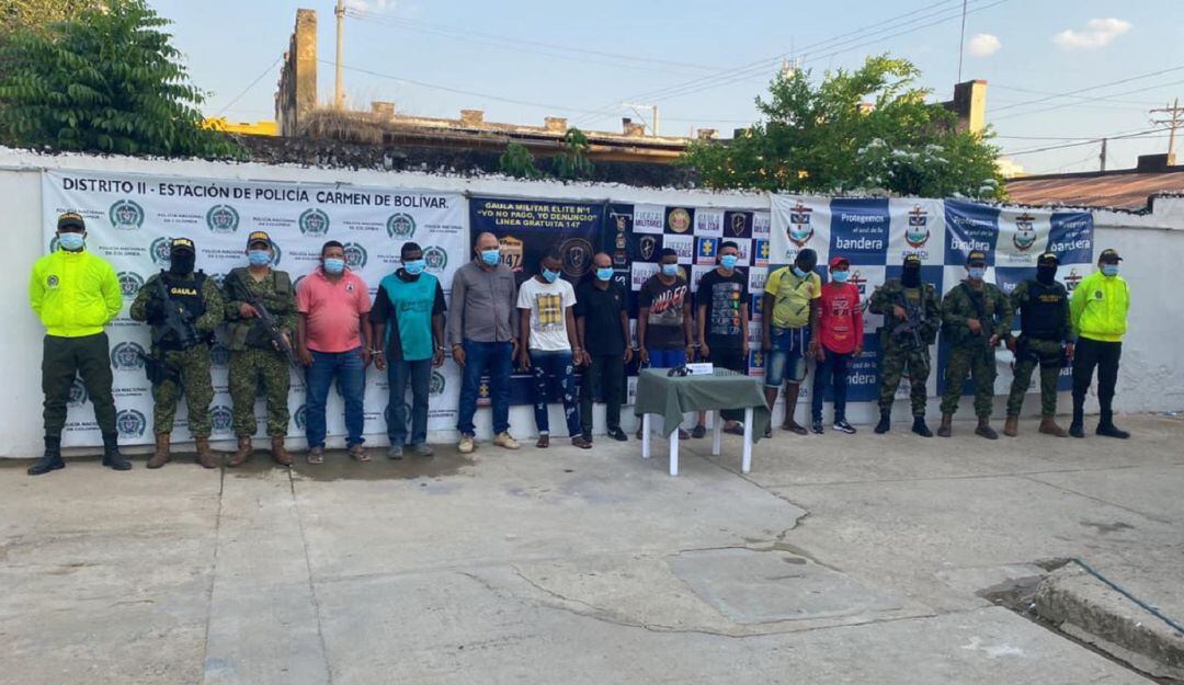 Entre los capturados se encuentra alias “Asprilla”, cabecilla de la zona San Jacinto de la Subestructura Héroes del Caribe