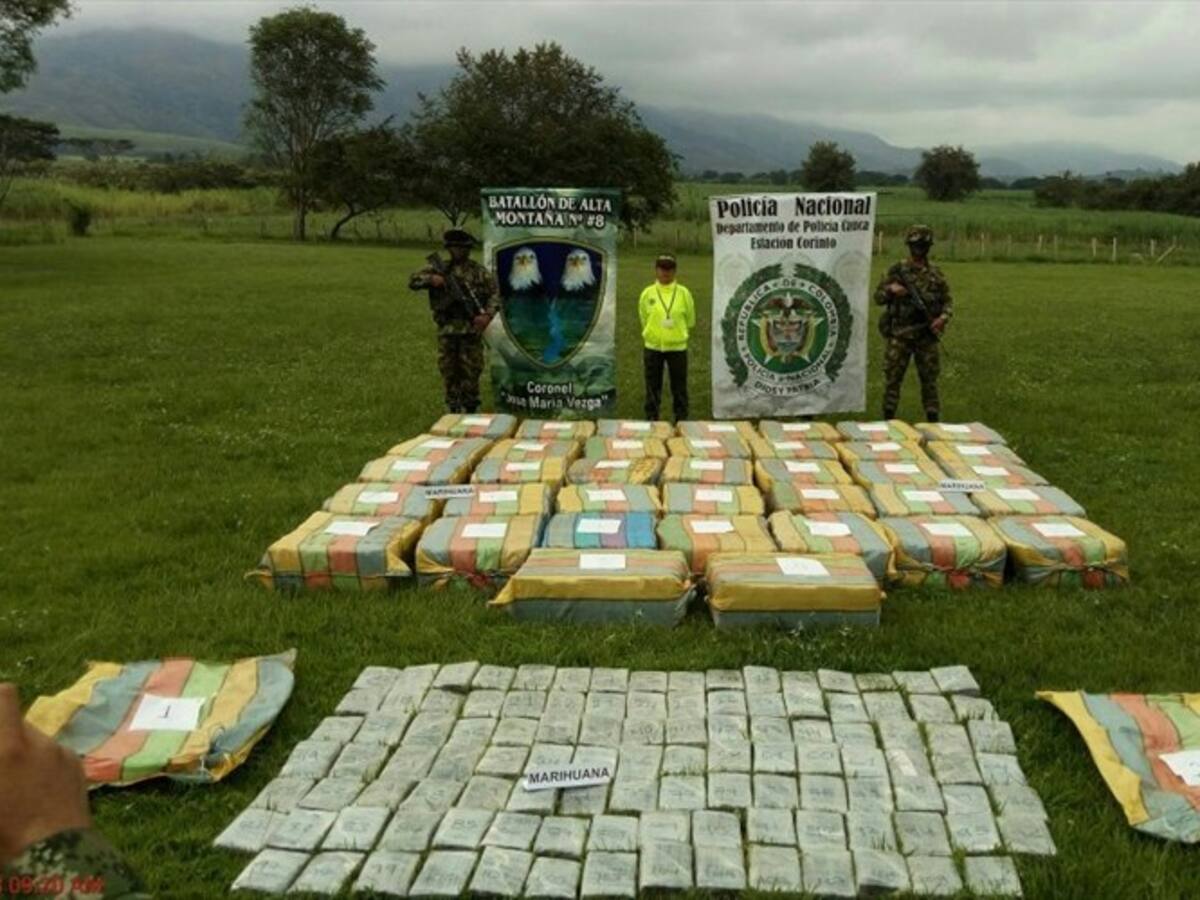 Incautan más de dos toneladas de marihuana en el norte del Cauca