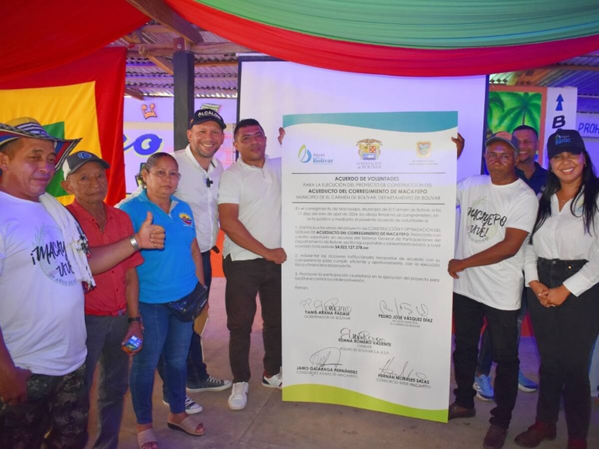 Gobernación de Bolívar invertirá más de $4 mil millones en el nuevo acueducto de Macayepo