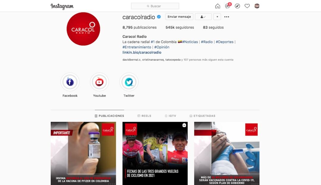 Actualización Instagram versión web