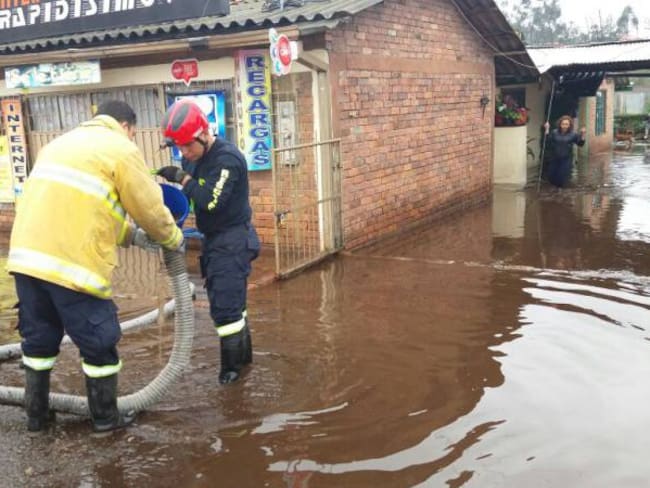 Moniquirá se inundó por las fuertes lluvias