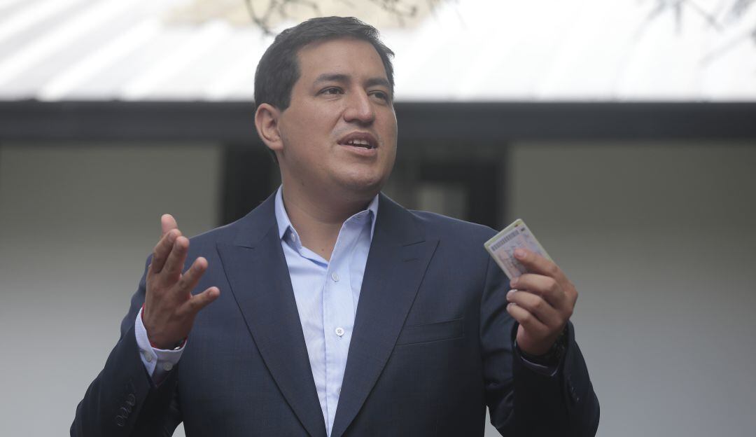 Andrés Arauz votó en Quito, Ecuador.