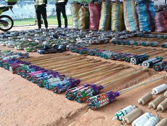 Incautan más de 1200 kilos de pólvora en Cali. Foto: Policía Metropolitana de Cali