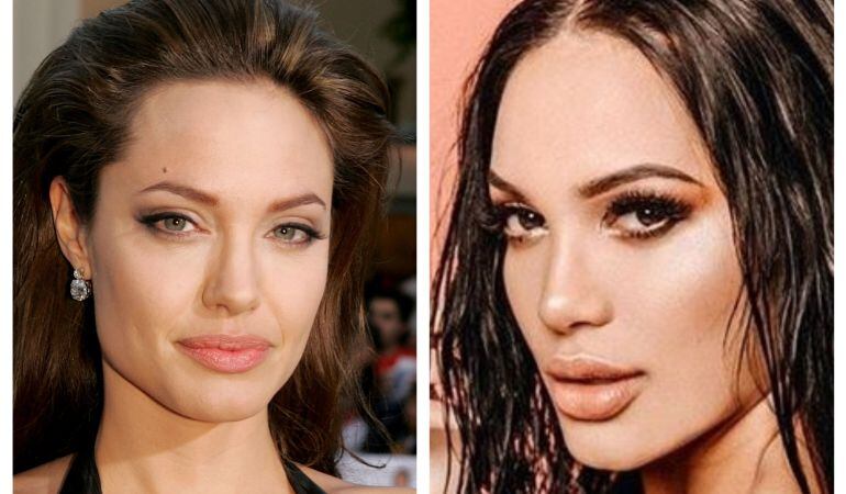 Andrea Valdiri se disfraza de Angelina Jolie