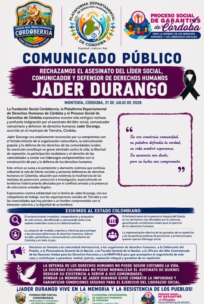 Comunicado de Cordoberxia.