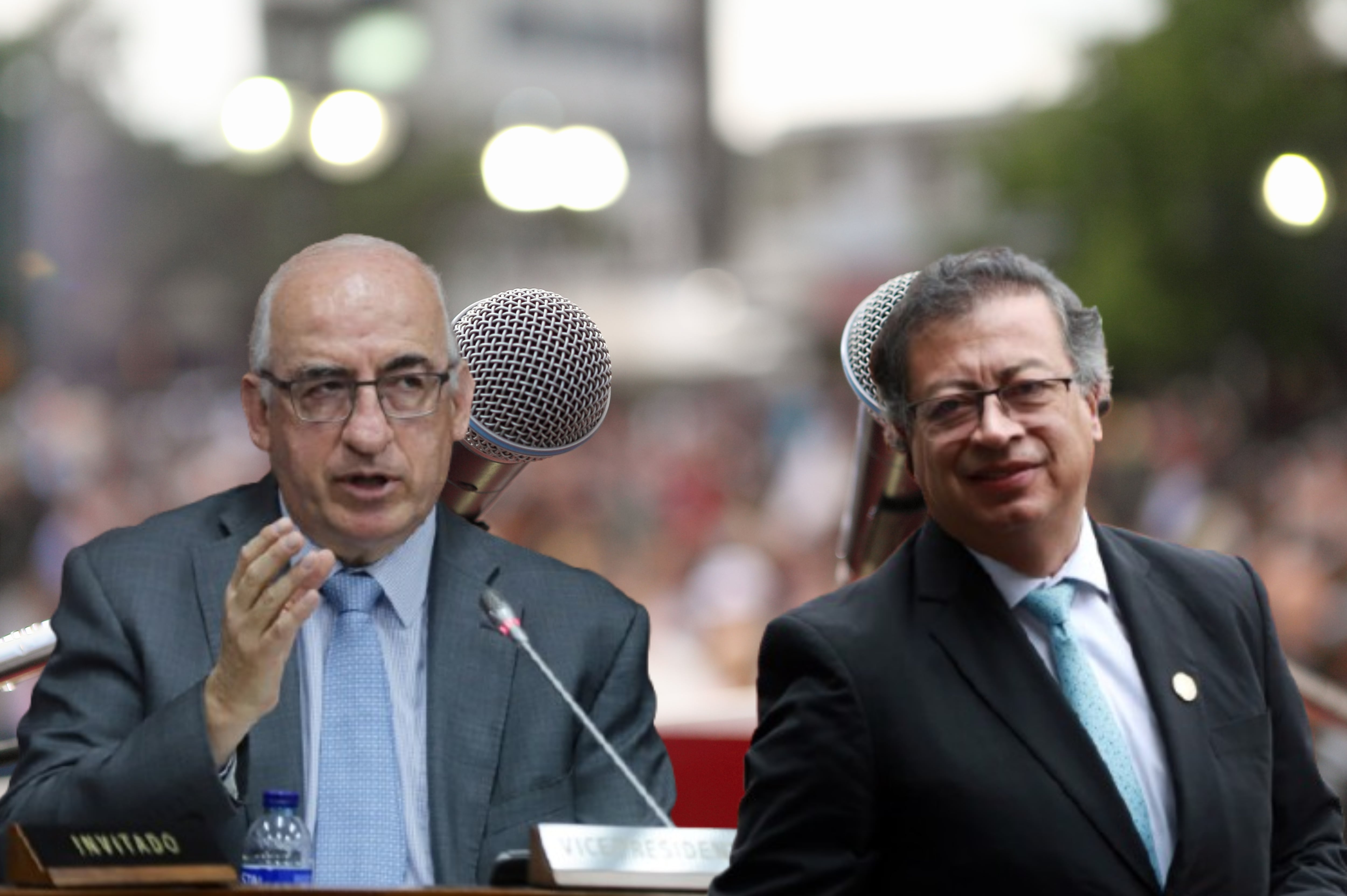 Imagen de referencia. Leonardo Villar: Colprensa / Atril de debate - Gustavo Petro: Getty Images.