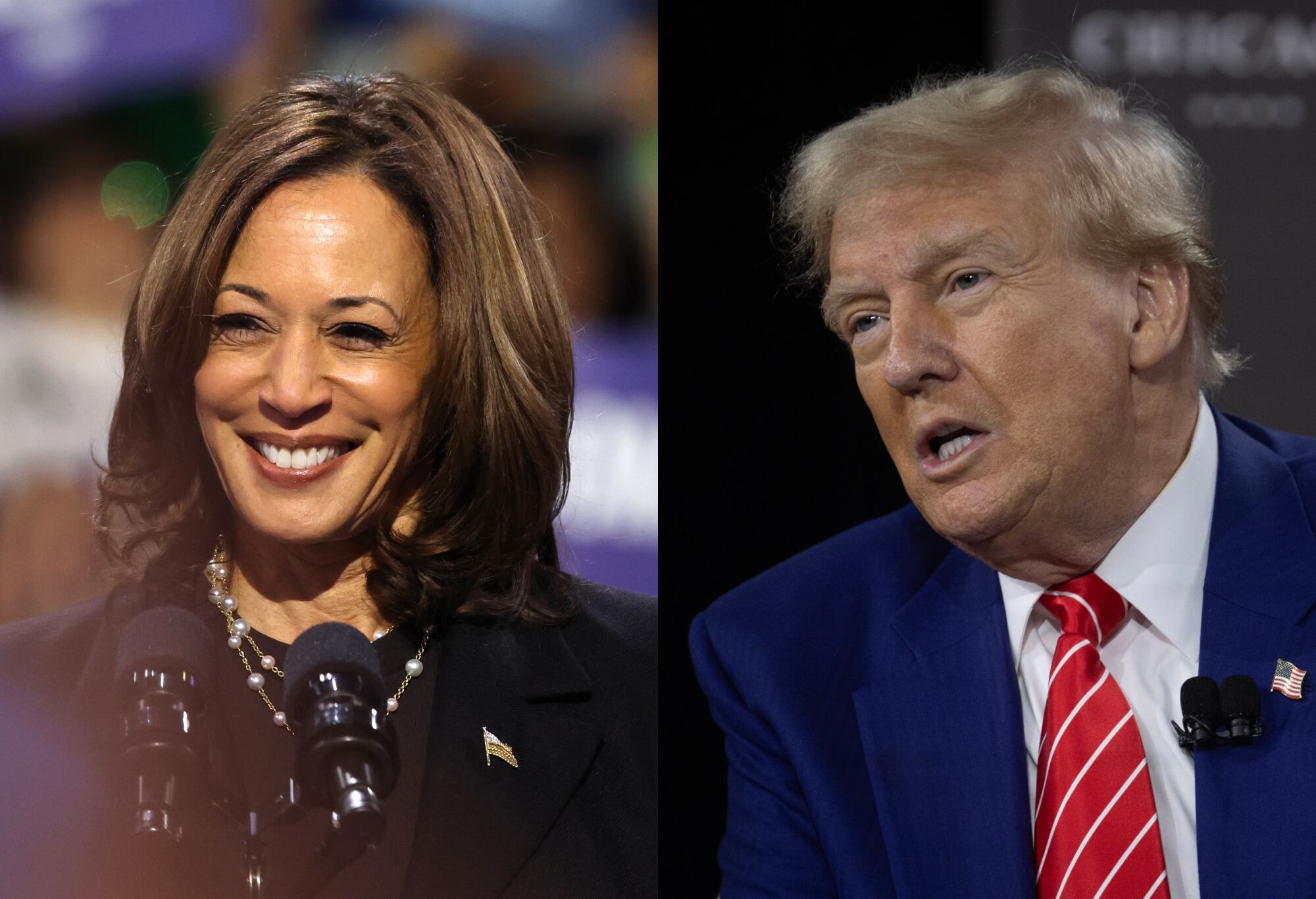 Donald Trump y Kamala Harris Fotos de Getty Images.