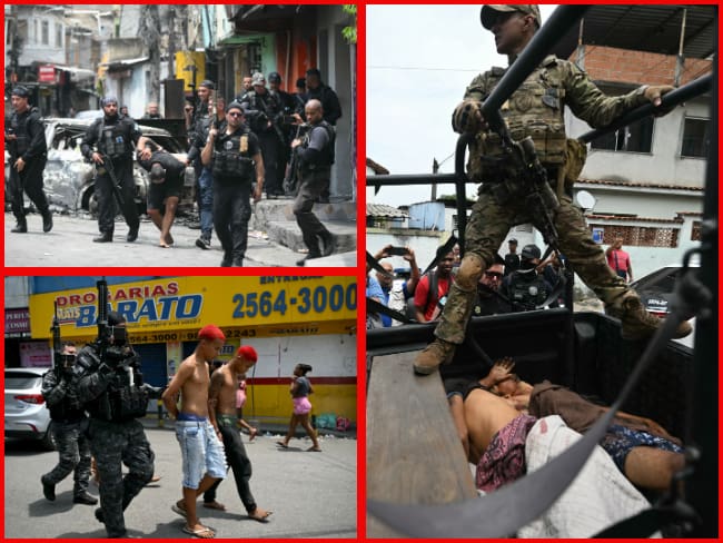 Brasil: operación contra el narcotráfico deja 64 personas muertas en Rio de Janeiro. Fotos: AFP.