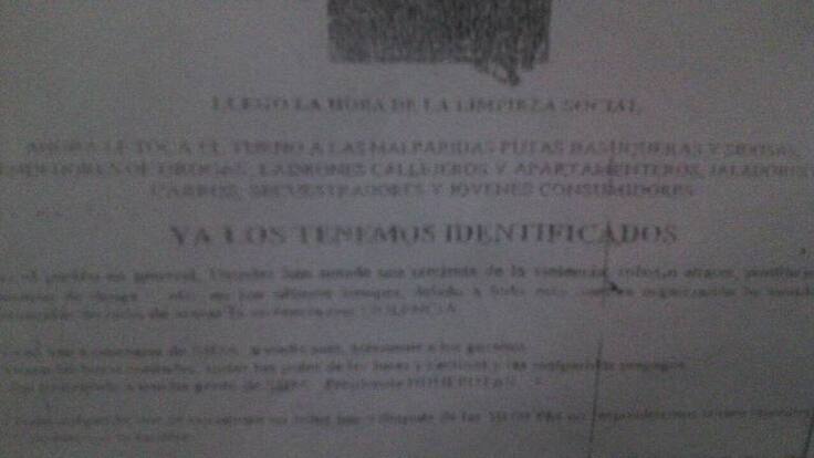 Circulan panfletos amenazantes en Arauca, Caldas