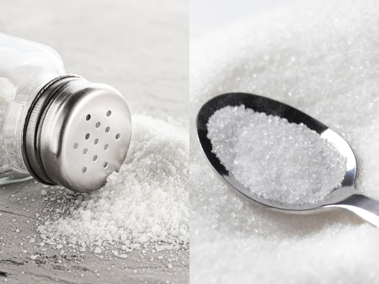 Comparación entre la sal y el azúcar (Fotos vía Getty Images)
