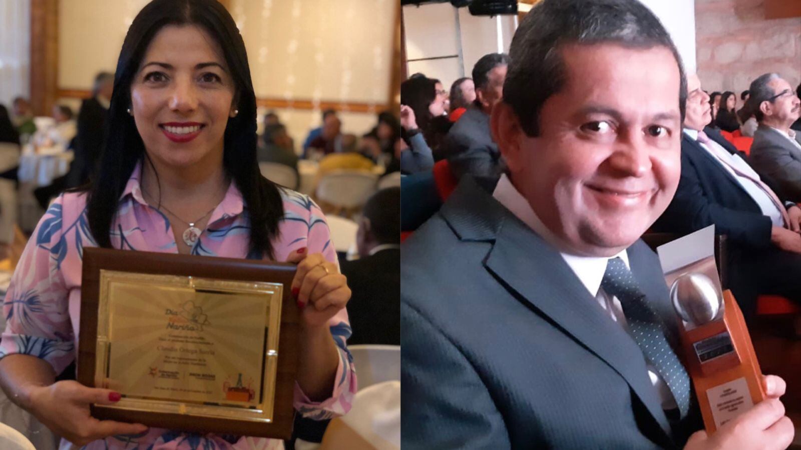 Claudia Ortega y 'El Profe' Luis Enrique Rodríguez. Periodistas de Caracol Radio.