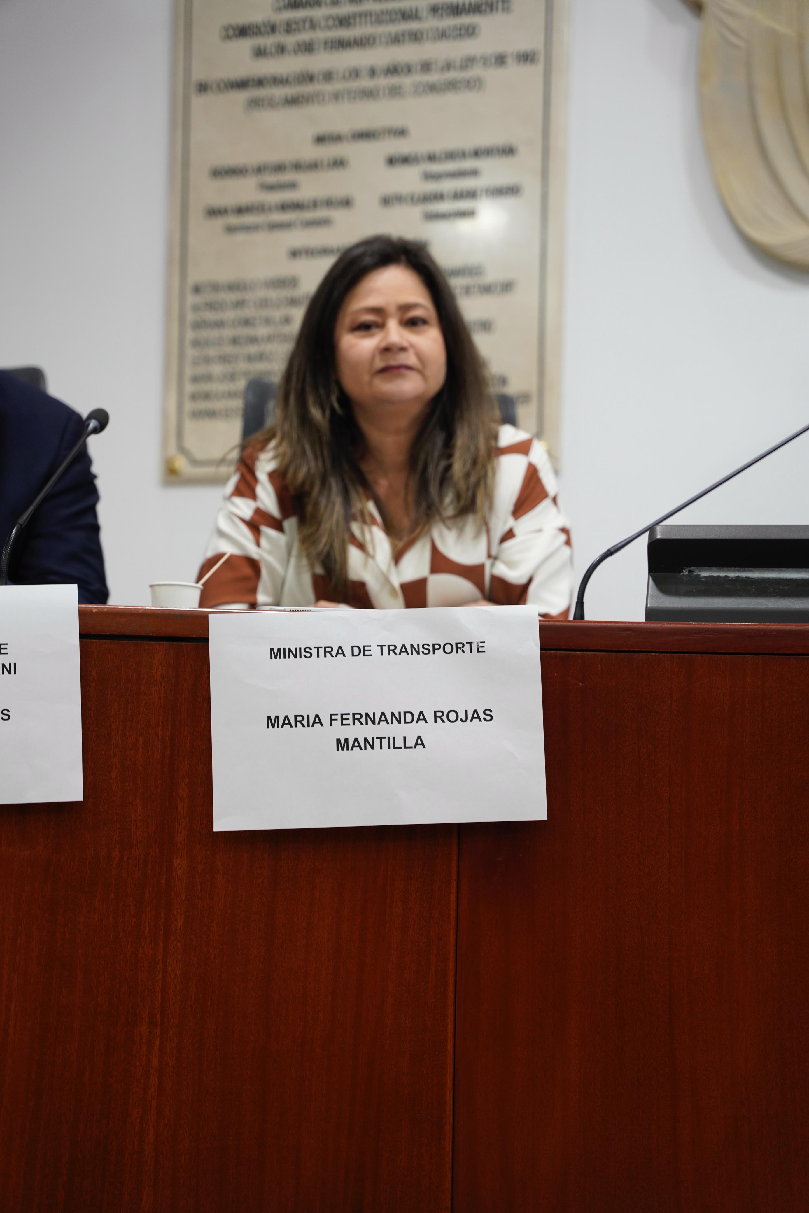 Ministra de Transporte María Fernanda Rojas