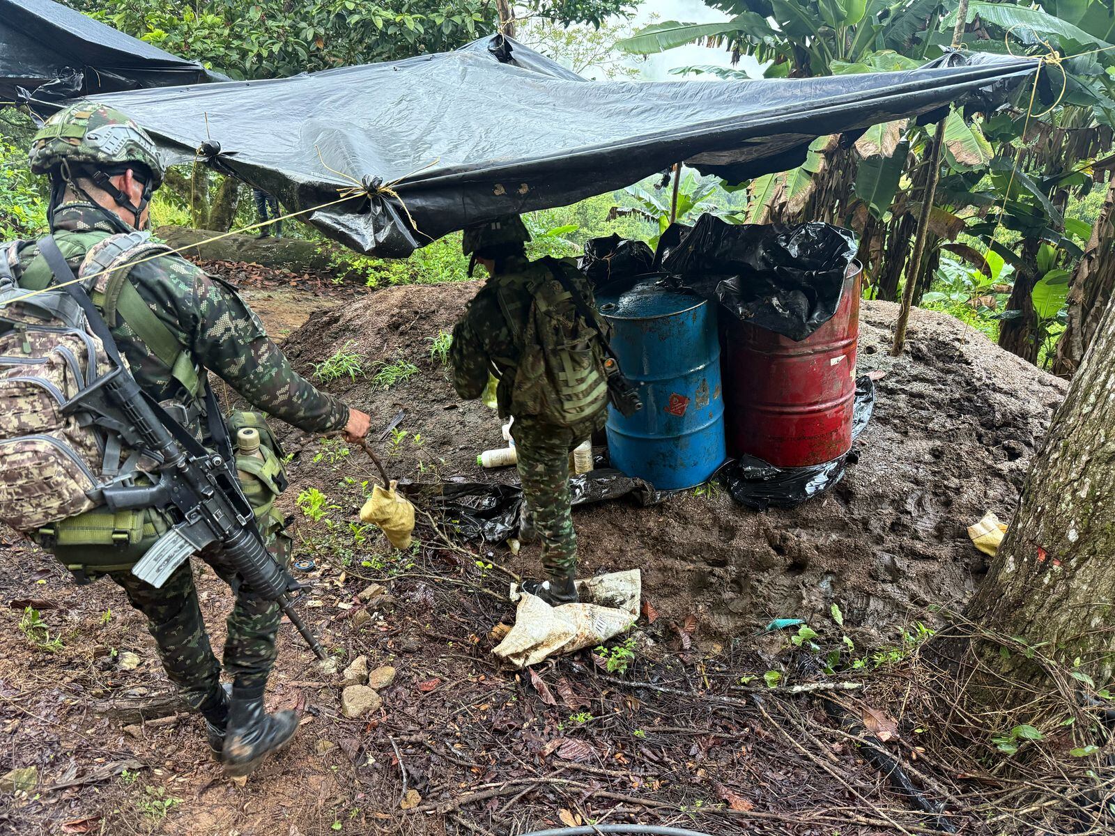 Laboratorios de Cocaína del Clan del Golfo en Valdivia. Foto: Brigada 11