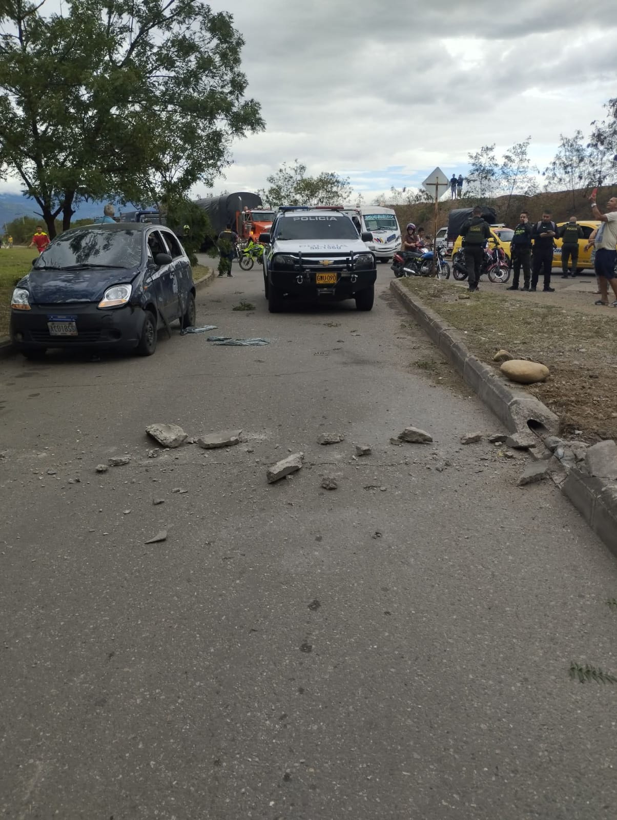 Lanzan explosivo al paso de una patrulla en Cúcuta. / Foto: Cortesía.