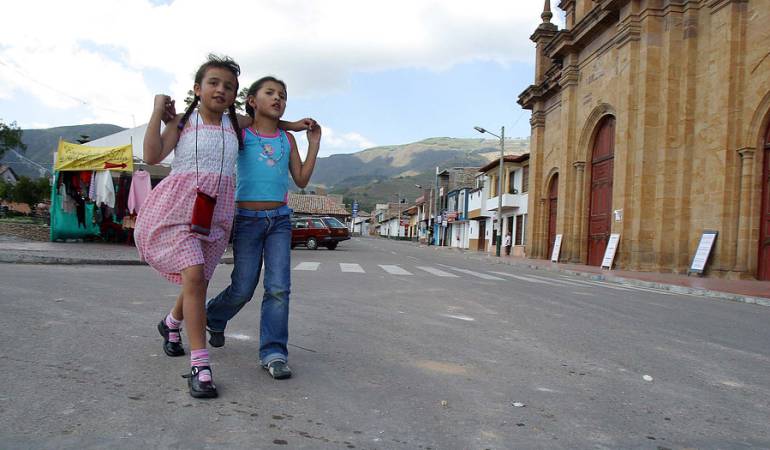 Niñas en Nobsa (Boyacá).