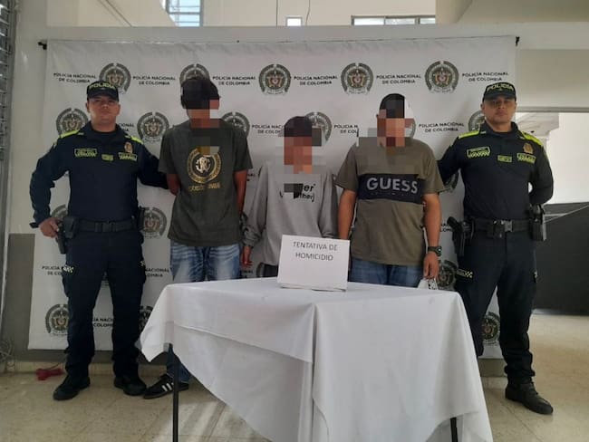 Capturan tres presuntos responsables de ataque con ácido a una mujer en Envigado. Foto: Alcaldía de Envigado
