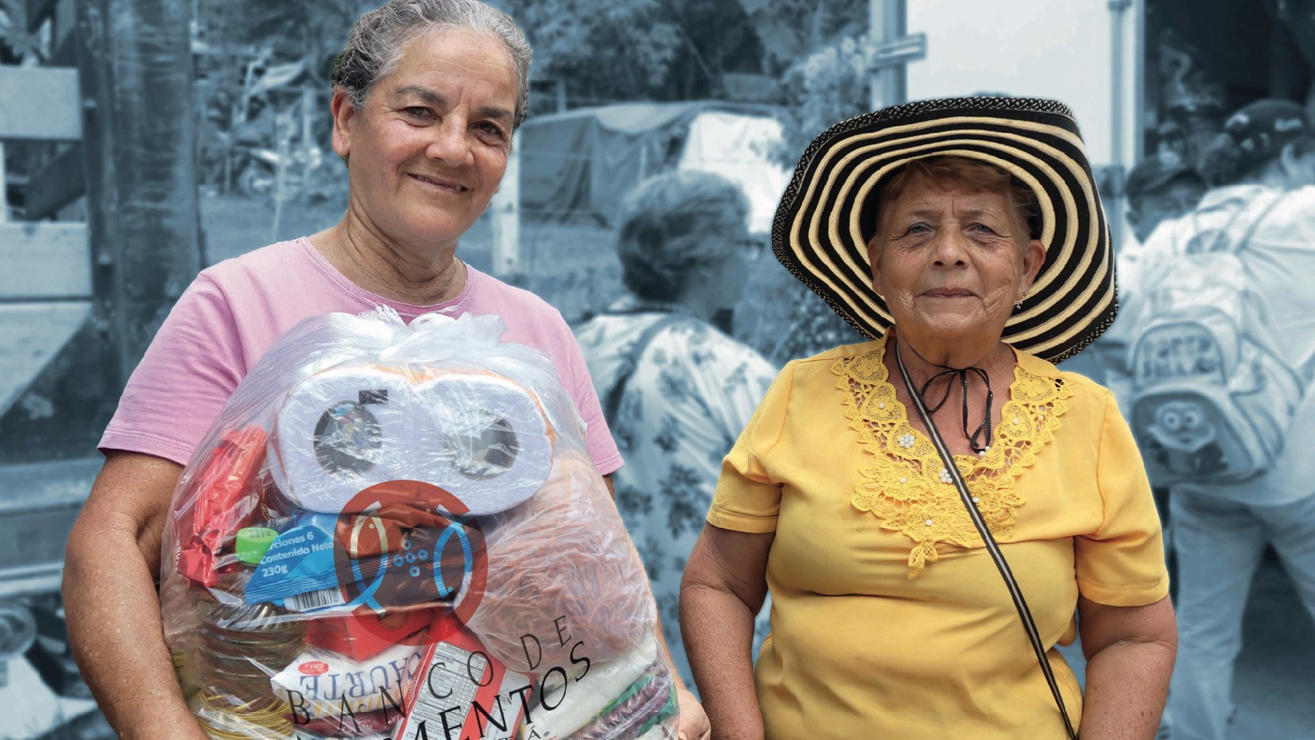 Las donaciones fueron fundamentales para garantizar la alimentación de población vulnerable durante emergencias climáticas y crisis alimentarias. | Foto: cortesía Banco de alimentos de Bogotá