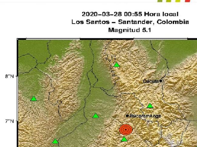 Sismo de 5.1 no dejó afectaciones en Santander