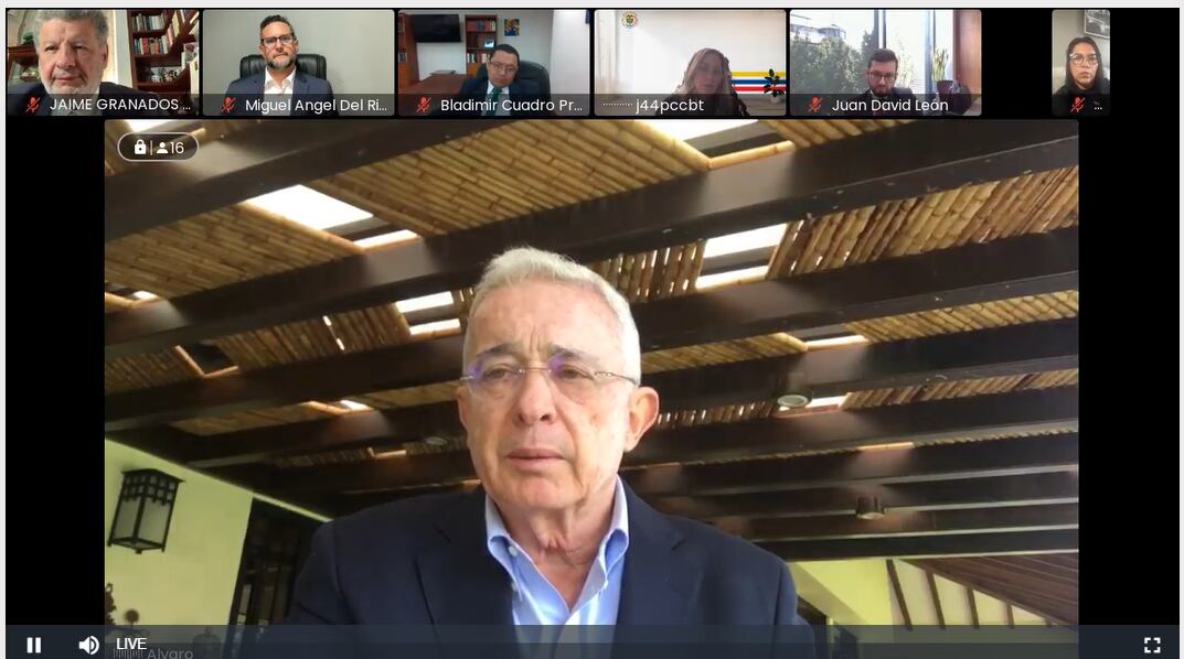 álvaro Uribe Vélez, expresidente de la República, en audiencia de acusación formal por presunta compra de testigos, fraude procesal y soborno