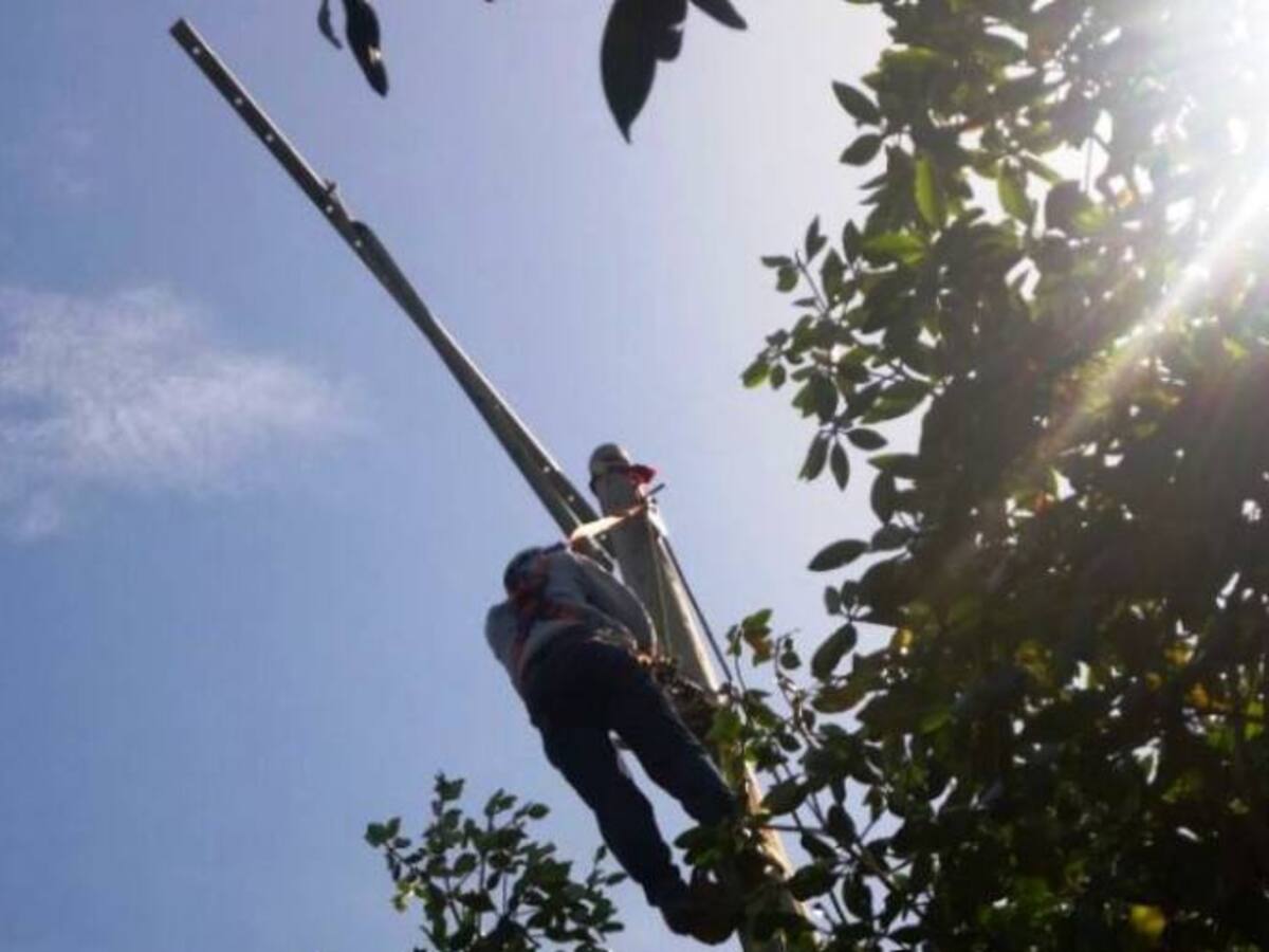 Electricaribe instala postes en el sector Playetas de la Isla de Barú