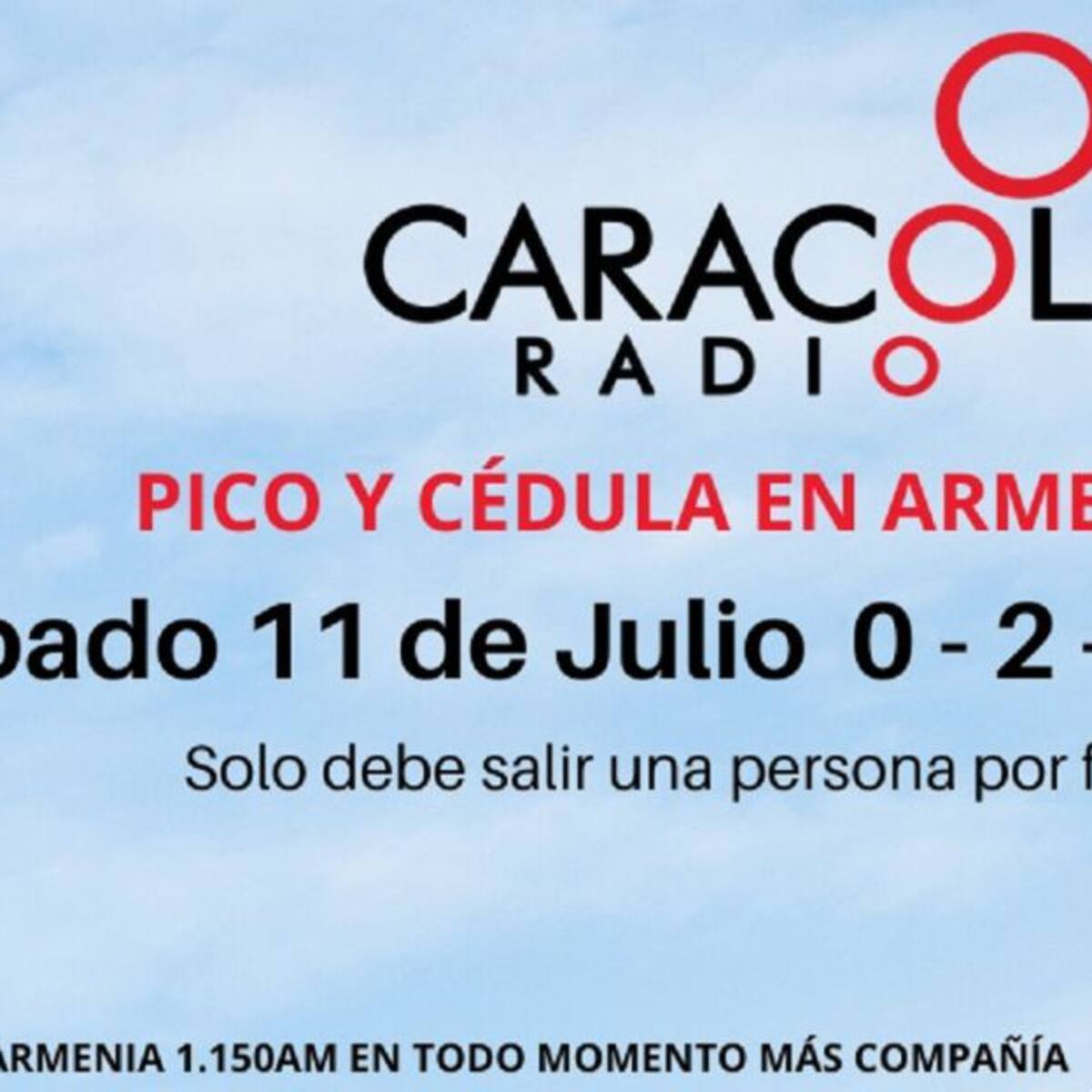 Armenia: Pico y cédula para hoy sábado 11 de julio, sigue rotación