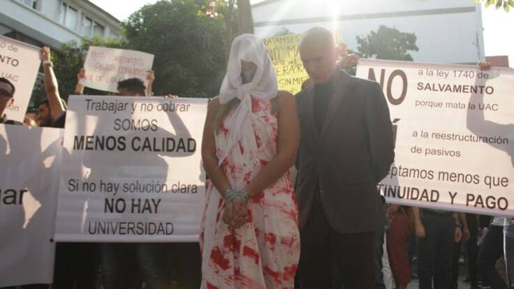 Las creativas manifestaciones de estudiantes de la Uniautónoma