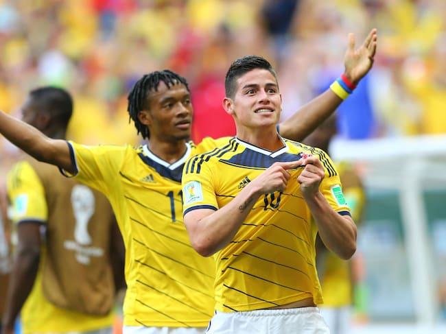 Juan Cuadrado y James Rodríguez en el Mundial 2014 / Getty Images