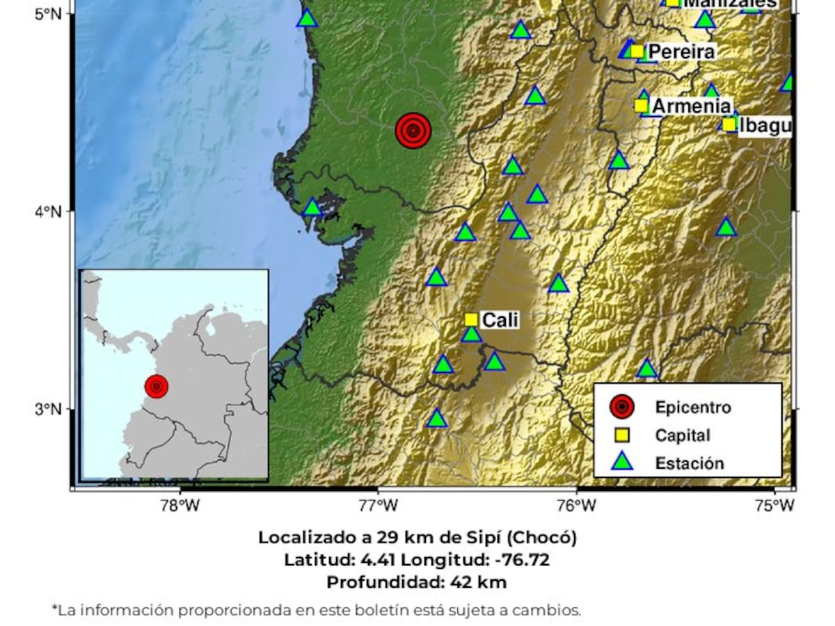 Temblor de magnitud 4.6 se sintió en Colombia HOY 18 de septiembre: epicentro en Chocó