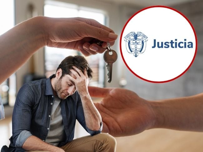 Imagen de referencia, foto Gettyimages, Canva y logo del Ministerio de Justicia.