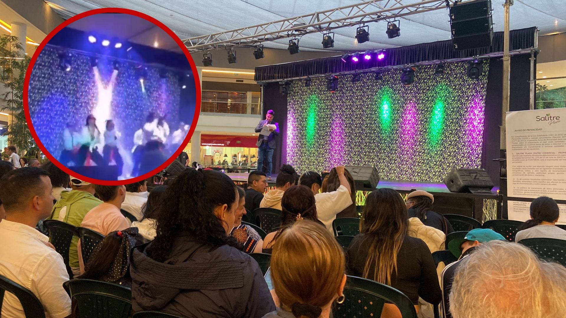 Accidente en Centro Comercial Salitra Plaza, en Bogotá: Cortesía: X/ @pedoure·