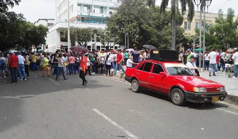 Protestas en el parque Santander