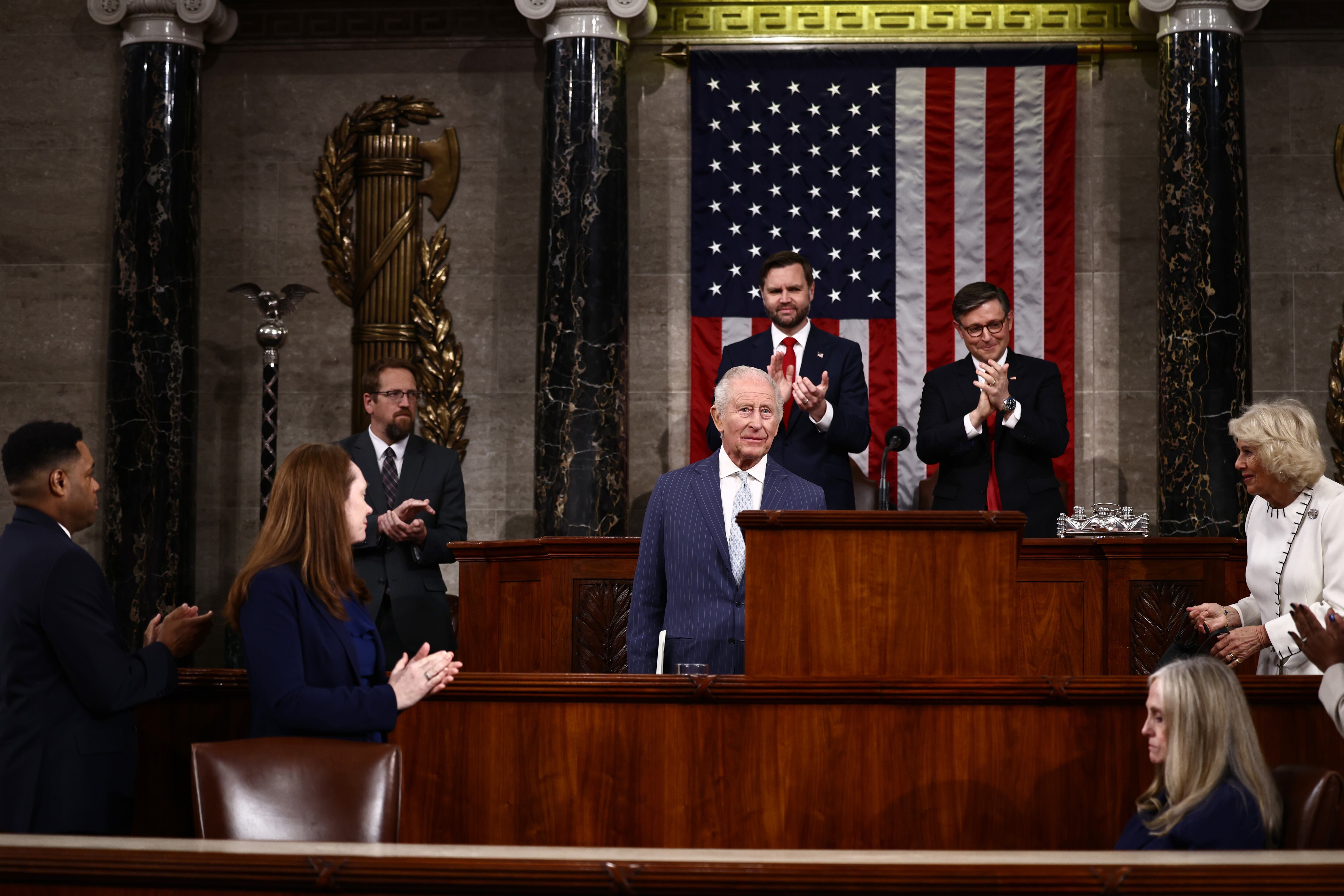 El monarca pidió que Reino Unido y Estados Unidos retomen los vínculos de cooperación en medio de los choques entre Keir Starmer y Donald Trump.
(Foto:  Henry Nicholls - Pool via Samir Hussein/WireImage)