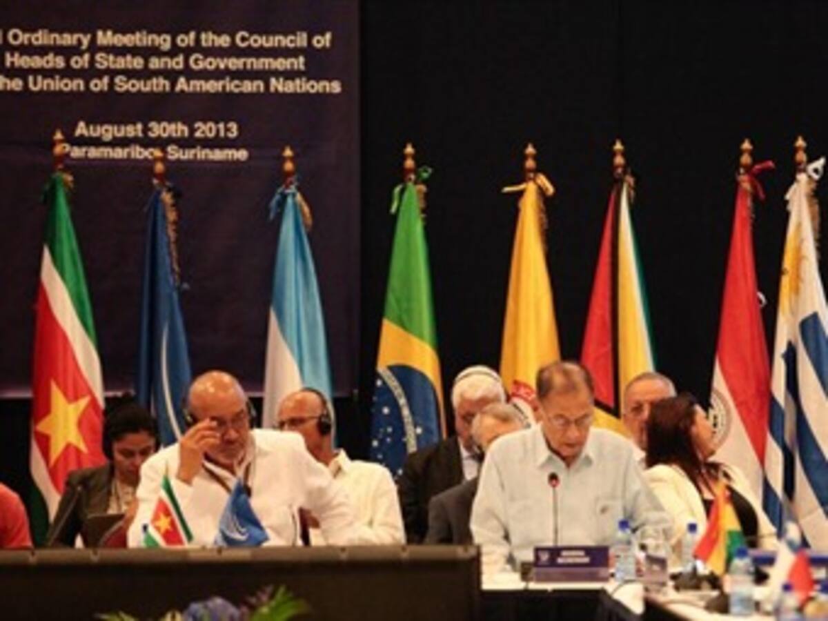 Surinam asume la presidencia pro tempore de Unasur