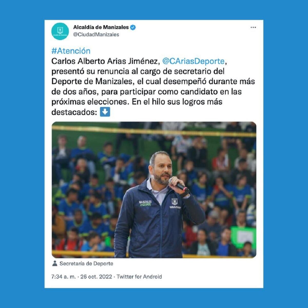 Crédito: Corporación Cívica de Caldas.