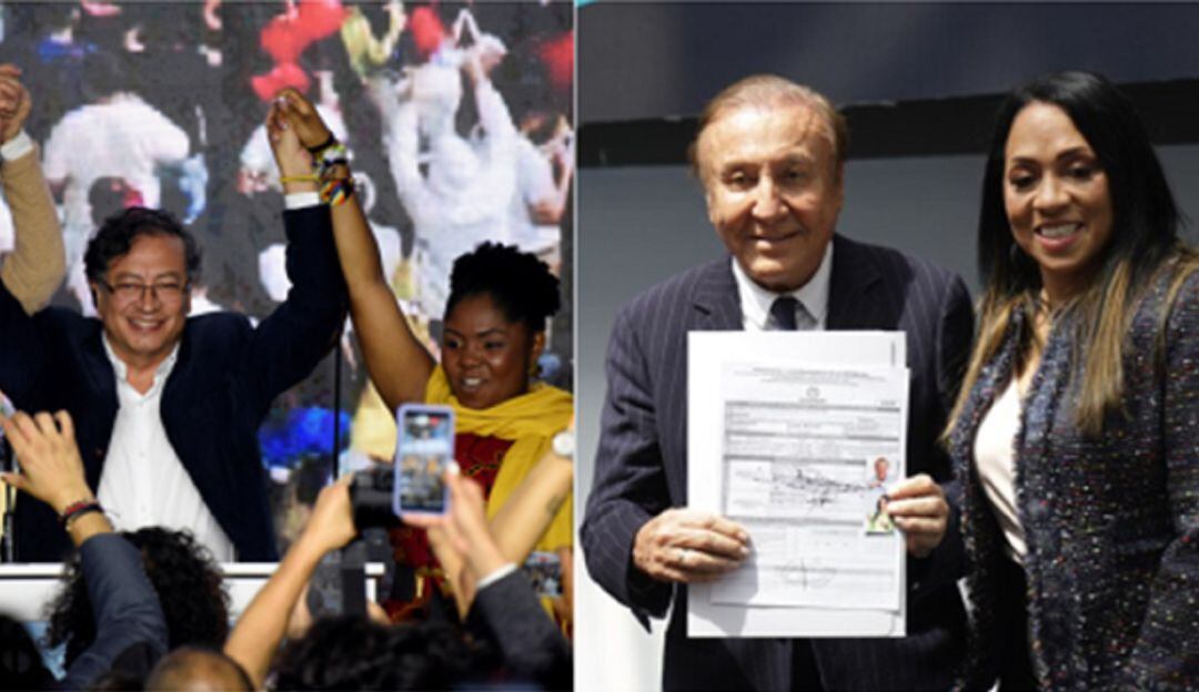 De izquierda a derecha: Gustavo Petro, Francia Márquez, Rodolfo Hernández y Marelen Castillo. 