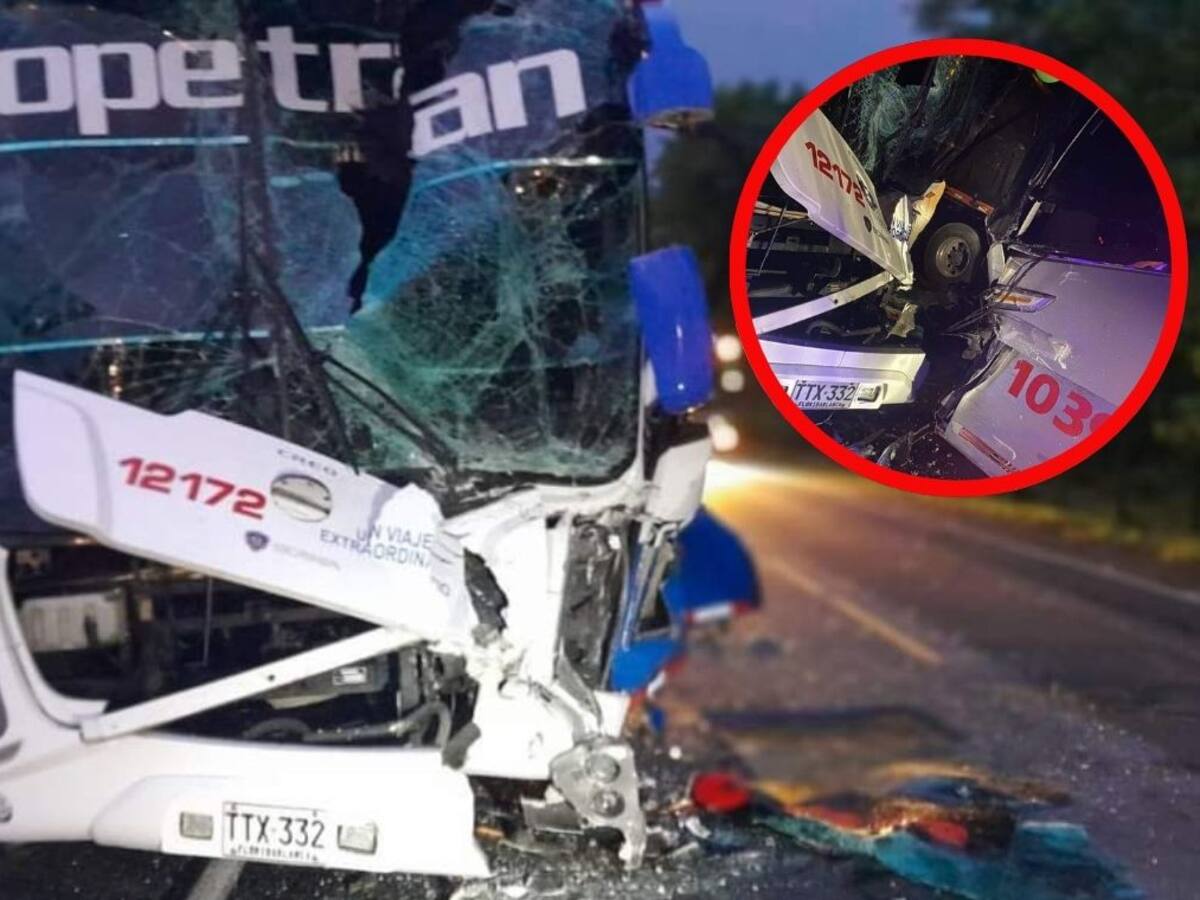 VIDEO: Buses de Copetran y Omega se accidentaron en Santander dejando varios heridos