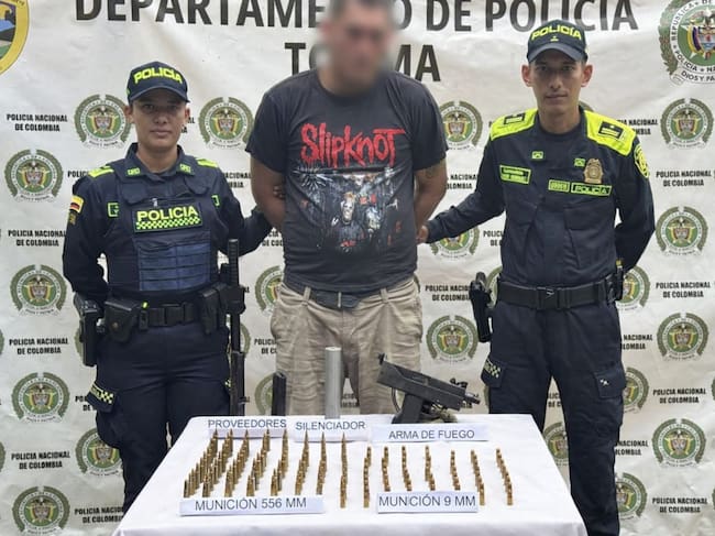 Capturado con Mini Uzi en el Tolima