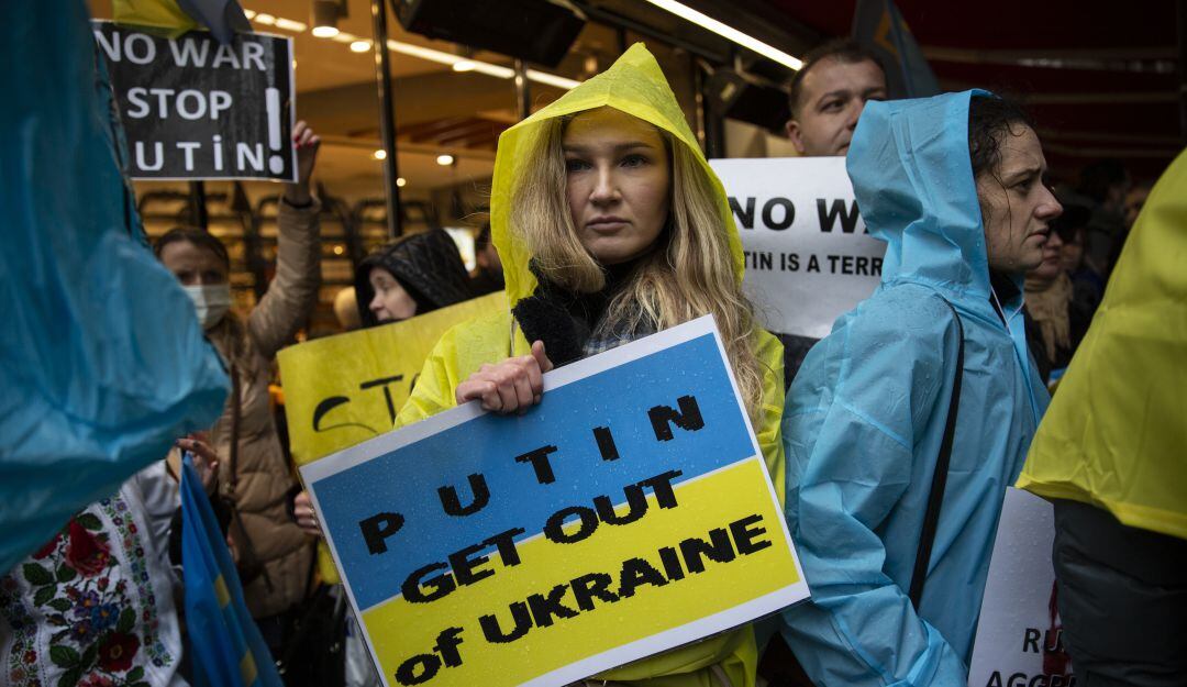 Manifestaciones en contra de la guerra en Ucrania