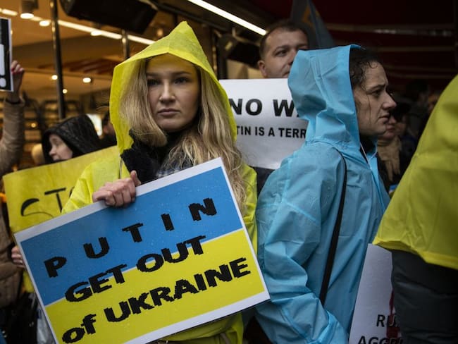 Manifestaciones en contra de la guerra en Ucrania