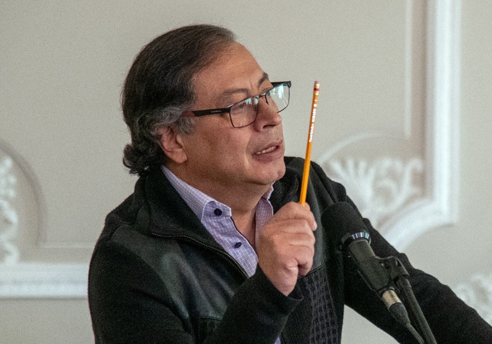 BOG701. BOGOTÁ. (COLOMBIA), 02/08/2023.- Fotografía cedida por la oficina de prensa de la presidencia de la República del mandatario Gustavo Petro durante un comunicado, hoy en Bogotá (Colombia). El presidente de Colombia, Gustavo Petro, entregó a la Corte Suprema la lista que propone para la elección del próximo fiscal general de Colombia el año que viene y que está compuesta por tres mujeres: Ángela María Buitrago Ruiz, Amelia Pérez Parra y Amparo Cerón Ojeda. EFE/Presidencia de Colombia/SOLO USO EDITORIAL/NO VENTAS