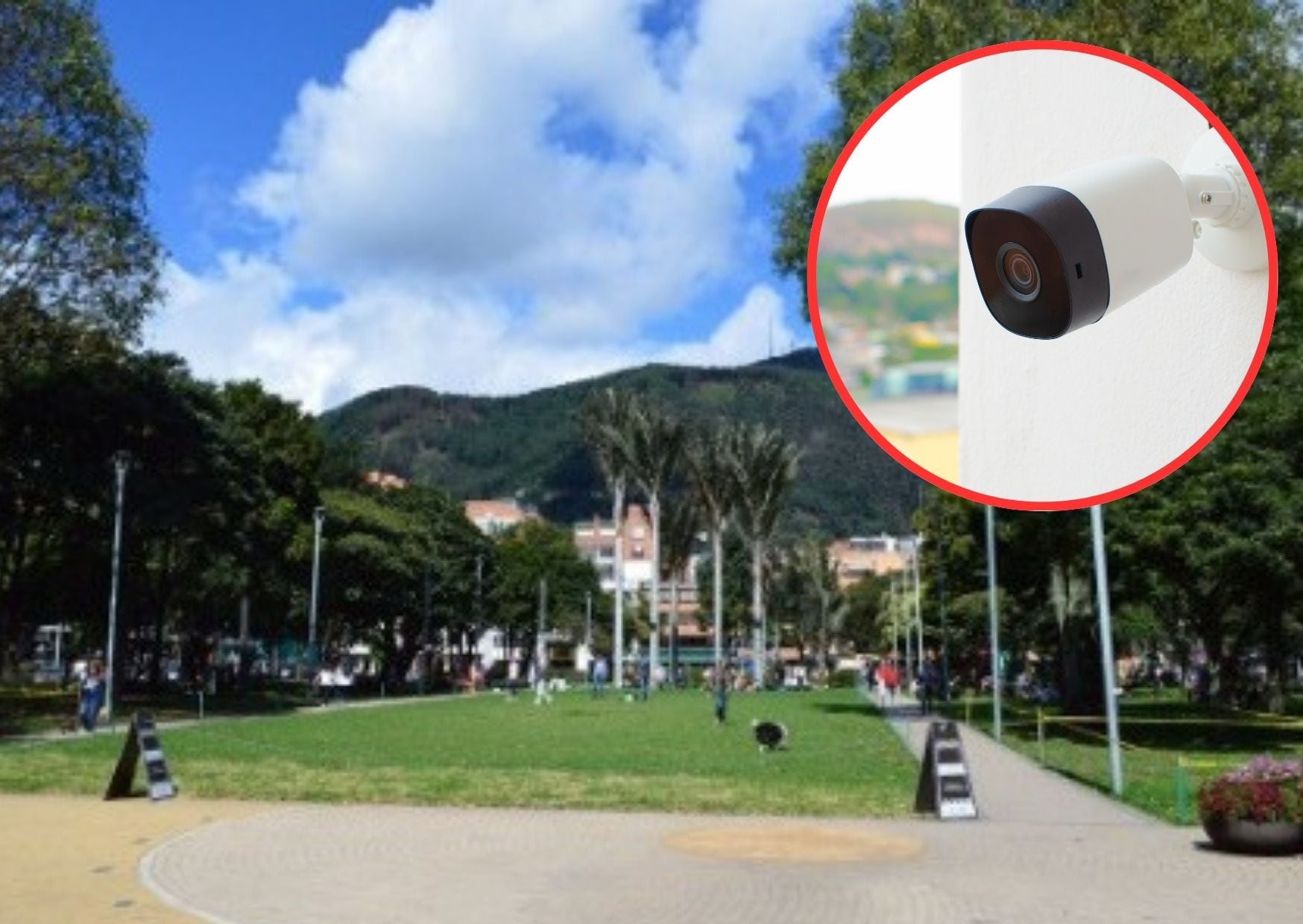 Parque de la 93 y cámara de seguridad.